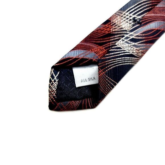 Pierre Cardin Abstract Brown‎ Black Woven Wide Silk Tie - Picture 4 of 6